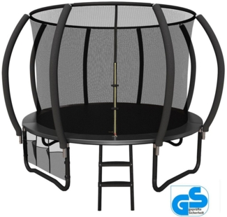 HOMALL Gartentrampolin Ø305cmTrampolin,Kindertrampolin mit Sicherheitsnetz und Leiter, Ø 228 cm, Ø305/366/427cm,gepolstertes Gestell,150kg,Schutzranabdeckung