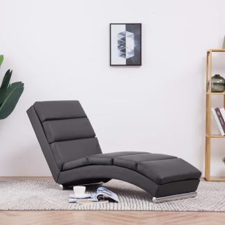 vidaXL Chaiselongue Grau Kunstleder 281293