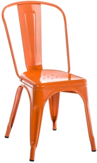 CLP Stuhl Benedikt aus Metall bis 200 kg belastbar stapelbar,orange