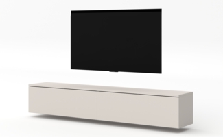 AX LIVING Designer Lowboard beige Loriano 2x100 cm TV Schrank Kaschmir