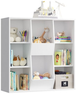 radelldar Kinderregal Bücherregal Kinder Spielzeugregal, mit 8 offenes Fächern, 90 x 30 x 90 cm