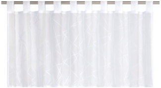 ELBERSDRUCKE Scheibengardine Bistrogardine Crossover Voile weiß 48x140 cm, Schlaufen, transparent