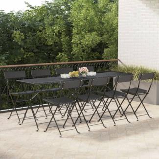 vidaXL Bistrostühle 8 Stk. Klappbar Schwarz Poly Rattan und Stahl 3152114