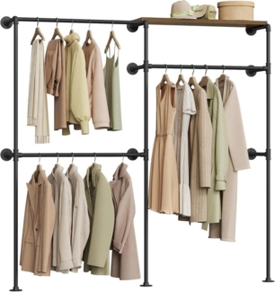 Woltu Kleiderständer, (1 St), offener Kleiderschrank Kleiderständer mit 5 Ablagen, Metallrohre