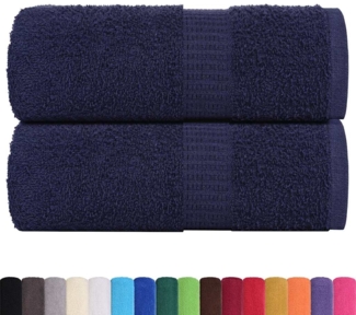 vidaXL Seiftücher 2 Stk. Marineblau 30x30 cm 360 g/m² 100% Baumwolle 136776
