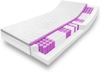 7 Zonen ergonomische Taschenfederkernmatratze Sleezzz Diamond T1000 180x200 cm, Höhe 23 cm, Härtegrad H2/H3, 1000 Federn/2m²