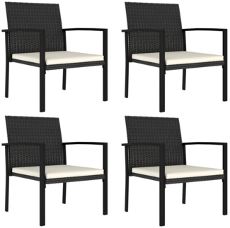 vidaXL Garten-Essstühle 4 Stk. Poly Rattan Schwarz 315111