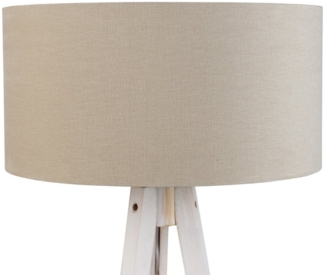 Qazqa Stehlampe Tripod classic, ohne Leuchtmittel, E27, Weiß, Landhaus, Holz, 1-flammig