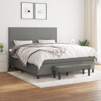 vidaXL Boxspringbett mit Matratze Dunkelgrau 160x200 cm Stoff 3136446