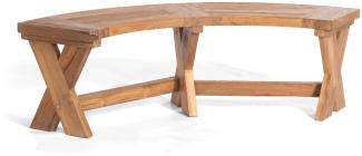 Sonnenpartner Sitzbank Quantum 155 cm halbrund Teakholz Old Teak Bank Gartenbank