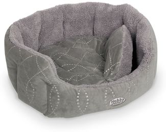 Nobby 'Ceno' Komfortbett, oval, Polyester, grau/grau, 24 x 86 x 70 cm