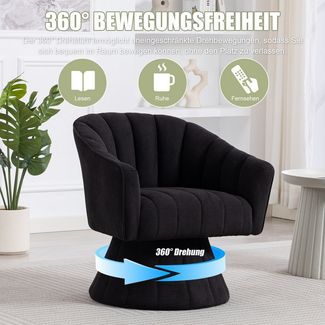 REDOM Drehstuhl 360° drehbarer Bürostuhl (mit ergonomischer Polsterung, komfortablen Armlehnen und robustem Standfuß)