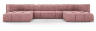 Micadoni Panorama Sofa Serena 5-Sitzer Strukturierter Stoff, Rosa