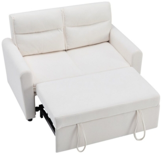 i@home Schlafsofa 2-Sitzer Faltbares Schlafsofa mit Ausziehfunktion, Packung Set, Mit Verstellbare Rückenlehne, Inklusive großer Rückenkissen, weiß