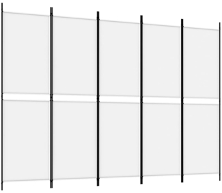 vidaXL 5-tlg. Paravent Weiß 250x180 cm Stoff 350218