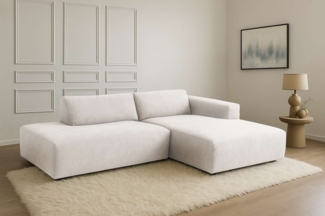andas Ecksofa Noord mit Kedernaht, Breite 227 cm, mit Kedernaht, Breite 227 cm, Cord, Struktur, Webstoff