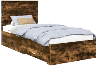 vidaXL Bettrahmen Geräucherte Eiche 90x200 cm Holzwerkstoff 3409707