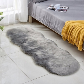 BTTO TEPP Hochflor-Teppich Fellteppich,Kunstfell,Weich,Hochflor Shaggy Teppiche,Florlänge 60mm, 60cm*180cm, 12 Farben, für Wohnzimmer,Schlafzimmer