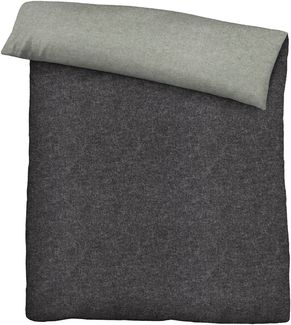 biberna Melange-Flanell Bettwäsche 0840500 MELANGE UNI, titanium, 1x 200x200 cm + 2x 80x80 cm