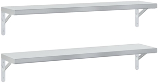 vidaXL Wandregale 2 Stk. 100x23,5 cm Silbern Edelstahl 3214504