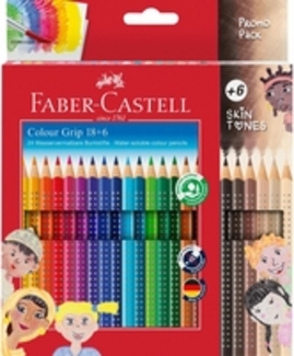 FABER-CASTELL Colour Grip Skin Tones Buntstifte farbsortiert, 24 St.