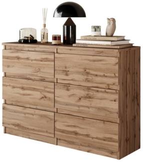 Furnica Kommode 6 Schubladen, Sideboard, Schubladenschrank Breite 100cm Höhe 71cm