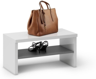 Dmora Eingangsmöbel Trivia, Moderner Eingang, Wandgarderobe, Multifunktions-Aufbewahrungskonsole, Made in Italy, 80x40h40 cm, Glänzendes Weiß und Anthrazit