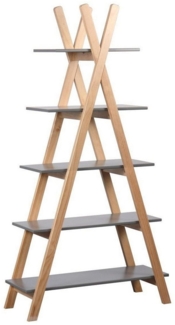 Nature Kid Kinderregal Ancona Tipi-Stil Regal, Natur/Grau – Modernes, Kinderfreundliches, Packung, Tipi-Stil, mit 5 Böden