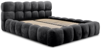 Polsterbett Bett AURELIA 180x200cm in Stoff Aprodite Schwarz