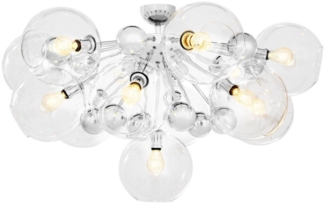 Casa Padrino Luxus Deckenleuchte Silber Ø 90 x H. 57 cm - Luxus Qualität