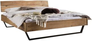 Hasena Lounge Fossoli 140x200 Wildeiche natur, geölt - Fusshöhe 20 cm Massivholzbett