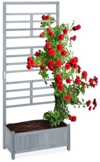 Pflanzkasten mit Spalierwand in Grau 10045603