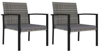 vidaXL Garten-Essstühle 2 Stk. Poly Rattan Grau 315112