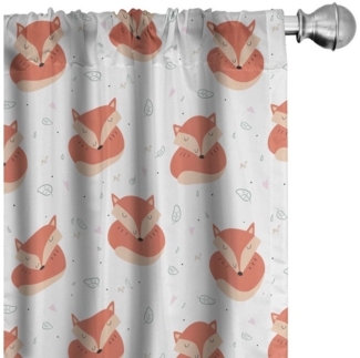 Abakuhaus Gardine Vorhang für Wohnzimmer Schlafzimmer Dekor, Microfaser, Fuchs Vintage Tierschlafen