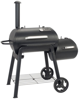 LANDMANN 'Vinson 200' Smoker, klassischer 16-Zoll-Smoker mit 4-in-1 Funktionen, abgerundetes Design für optimale Luftzirkulation, massive emaillierte Stahlroste, mit Deckelthermometer