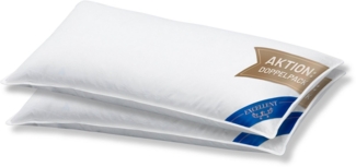 Excellent Kopfkissen Venedig, Größenauswahl: 40x40-80x80 cm, Füllung: weiße neue Daunen, Klasse I, 100% Daunen (Außen), weiße neue Federn, Klasse I, 100% Federn (Innen), Bezug: feiner Daunen-Batist, 100% Baumwolle, Rückenschläfer, Seitenschläfer, herge...