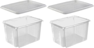 keeeper Stapelbox emil (Set, 2 St), 30 L, mit Deckel, hochwertiger Kunststoff