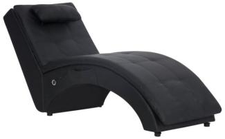 vidaXL Massage Chaiselongue mit Kissen Schwarz Kunstleder [281344]