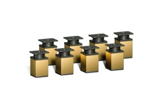 sossai® Möbelfuß Design-Möbelfüße, 4er & 8er Set, höhenverstellbar, (8-St), Farbe: Gold
