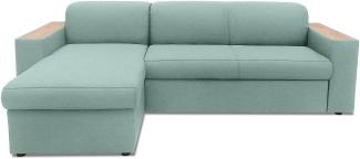 Domo Collection Ecksofa Lima, Eckcouch mit Schlaffunktion und Bettkasten, Schlafsofa, Sofa, Couch, Schlafcouch, 244 x 155 cm, Sofa in L-Form in eisblau