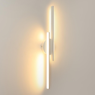 Comely Wandleuchte Innen, 24W 2700LM Innen Wandlampe LED, Weiß Acryl LED Wandbeleuchtung für Schlafzimmer, Wohnzimmer, Flur, Treppe, Warmes Weiß 3000K