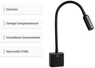 SEBSON LED Steckdosenleuchte LED Steckdosenlampe dimmbar und flexibel - 4W 230lm neutralweiß, LED fest integriert, neutralweiß