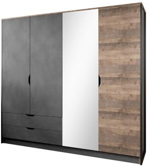 Kleiderschrank 220 Arnila F, Farbe: Sand Grange Eiche / Matera