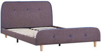 vidaXL Bettgestell ohne Matratze Taupe Stoff 120x190 cm 281117