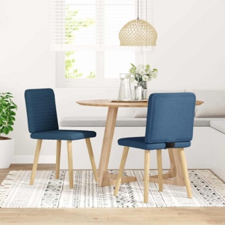vidaXL Esszimmerstühle 2 Stk. Blau Stoff 4101152