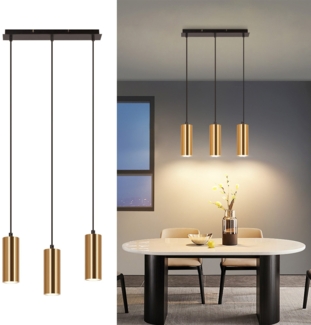 ZMH 3-flammige Pendelleuchte Gold Schwarz Vintage GU10 Industrial