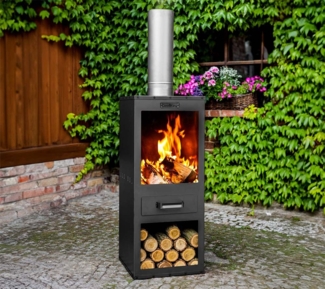 CookKing Stahl Terrassenofen Rosa | Schwarz |
