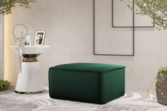 Polsterhocker Designerhocker CELES PREMIUM 65x65 cm Stoff Opera Velvet Grün