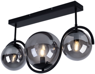 Deckenlampe, Metall, Glas, rauch, 3 Flammig, L 60 cm