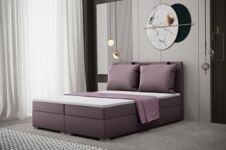 Boxspringbett Schlafzimmerbett MATRO 160x200cm in Stoff Soro Flieder